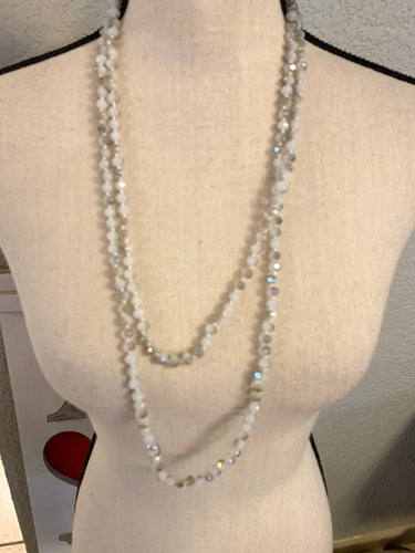 White/taupe beads