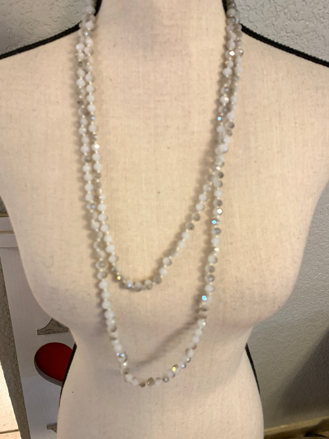 White/taupe beads