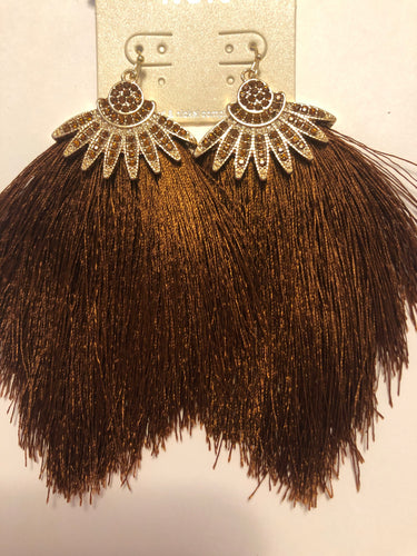 Brown tassel earrings