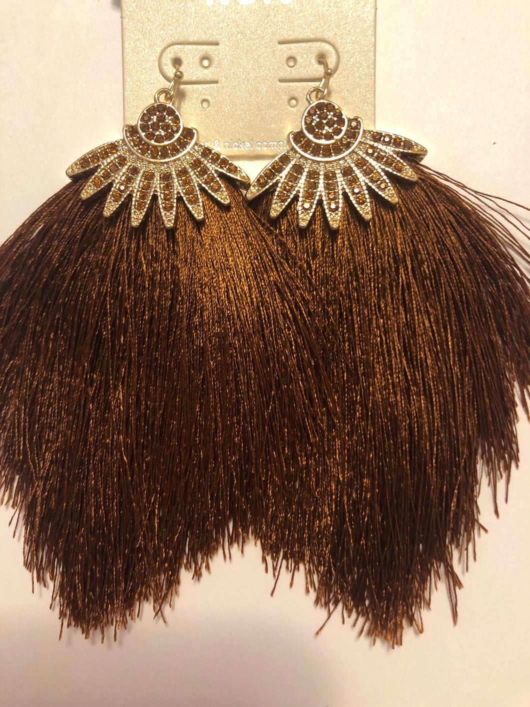 Brown tassel earrings