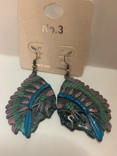Indianhead patina earrings