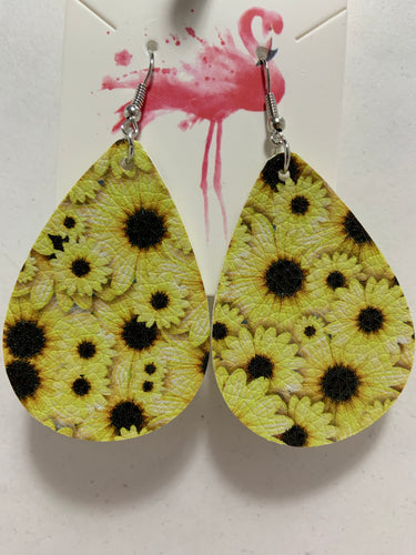 Multi sunflower earrings teardrop