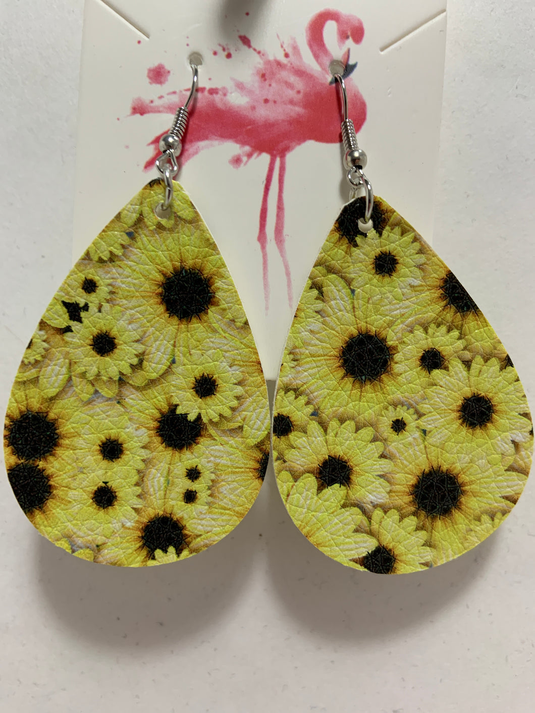 Multi sunflower earrings teardrop