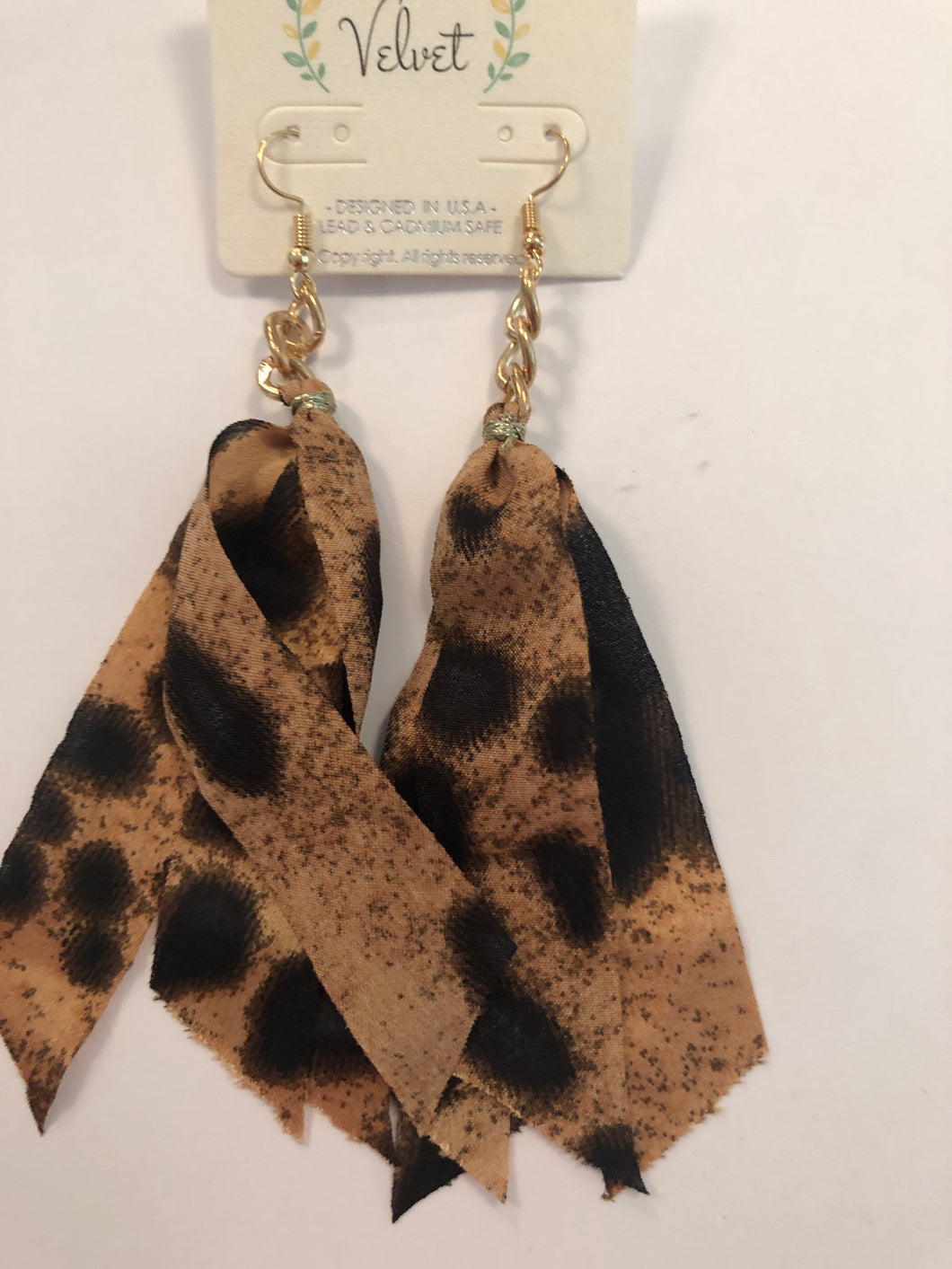 Cheetah ribbon earrings 236