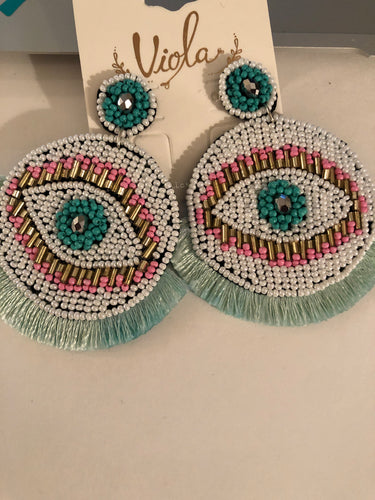Earrings beaded eye