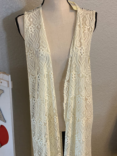 Creme crochet kimono 2x/3x