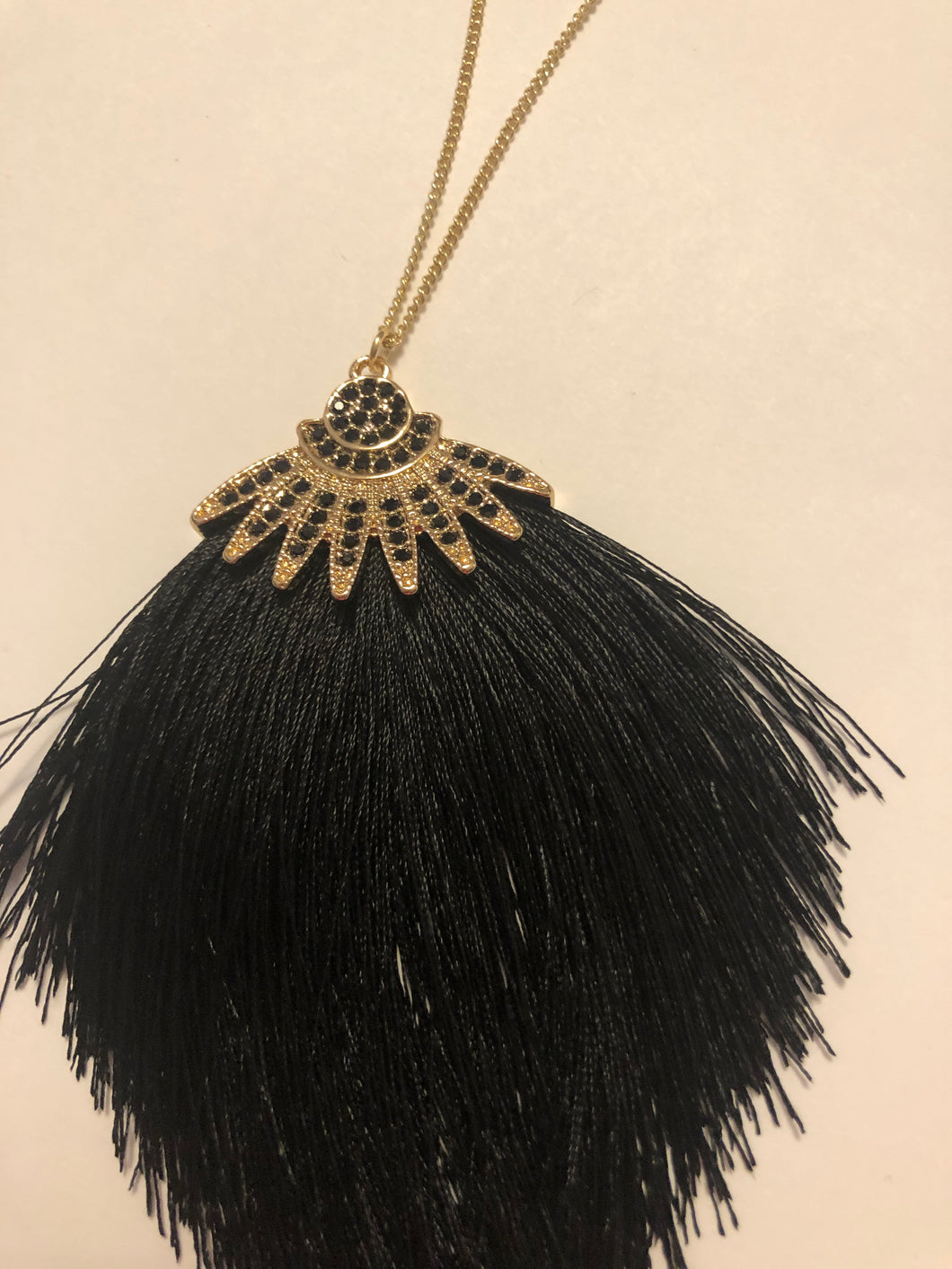 Black tassel necklace