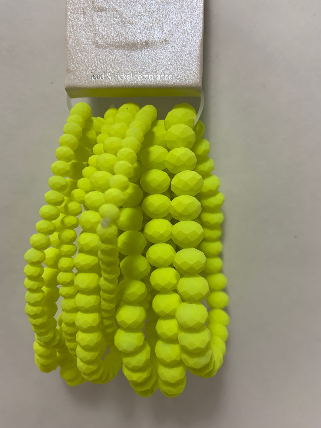 Fluorescent green bracelet stacked beads