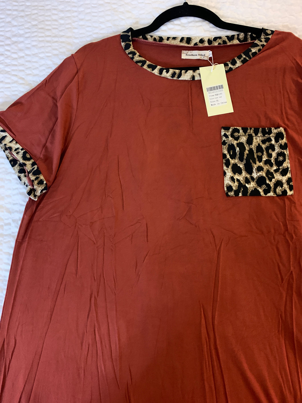 Rust cheetah t dress