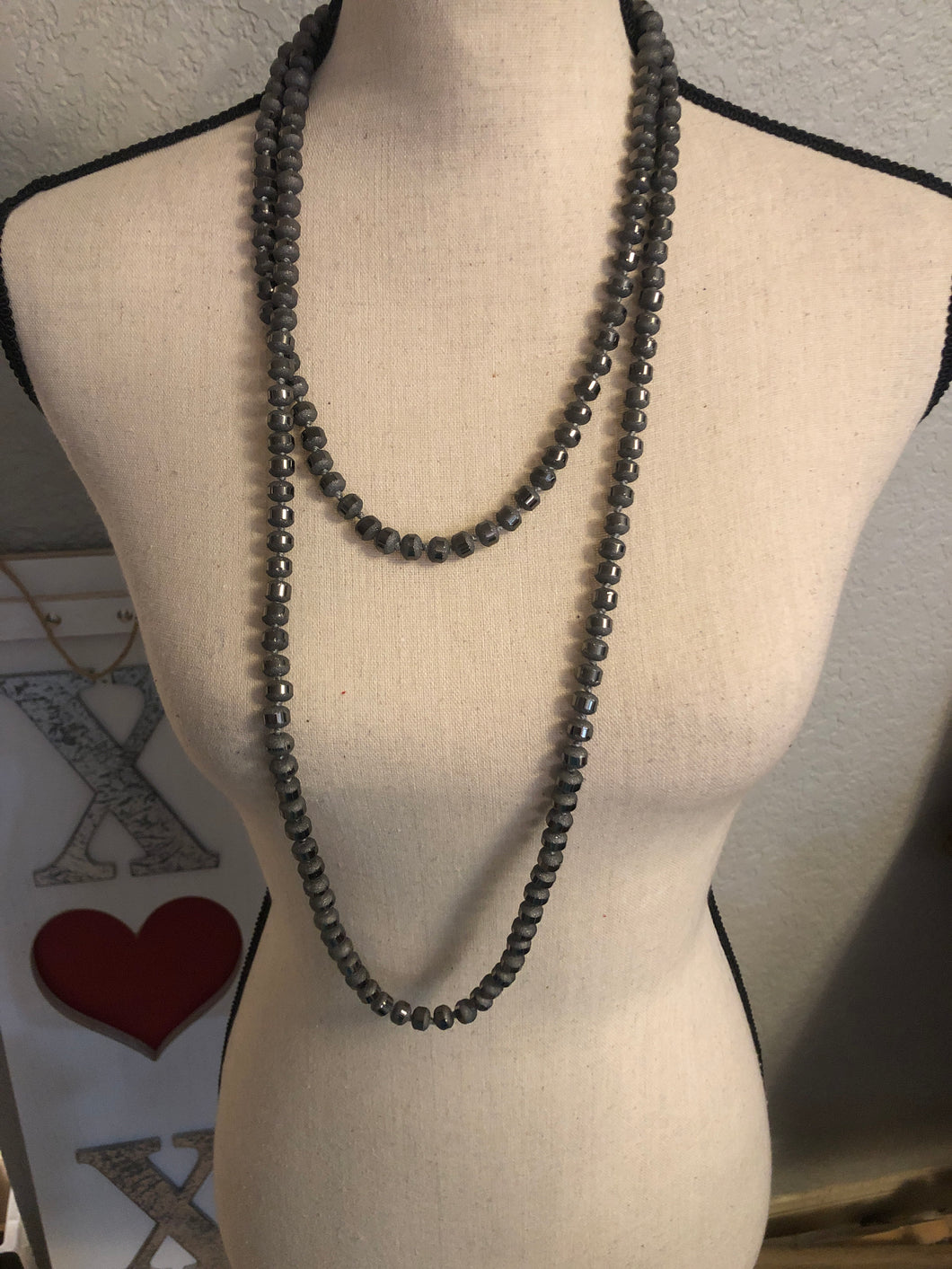Charcoal candy bead necklace