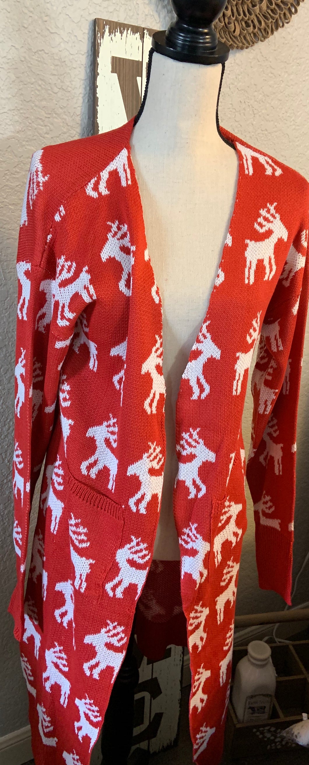 Deer print Cardigan sweater