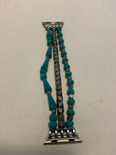 Turquoise in gunmetal Apple Watch band 38 mm
