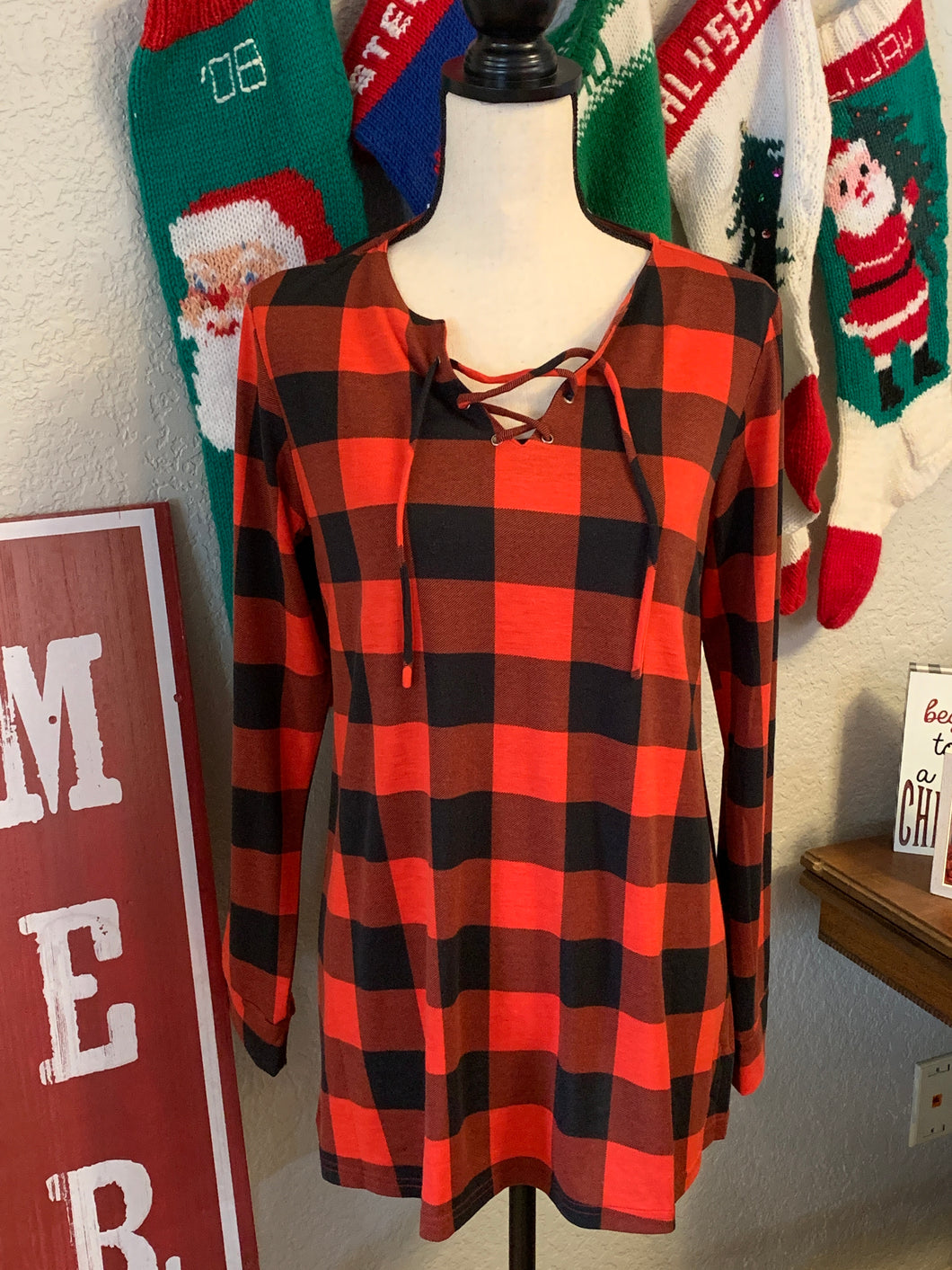 Buffalo check tie top