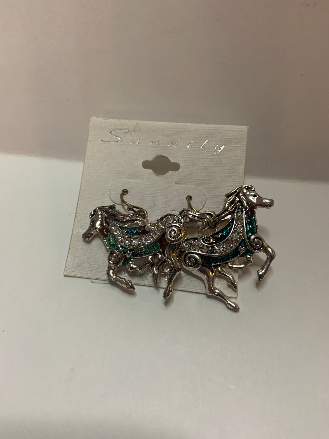 Galloping horse earrings