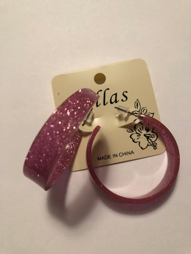 Earrings pink sparkle