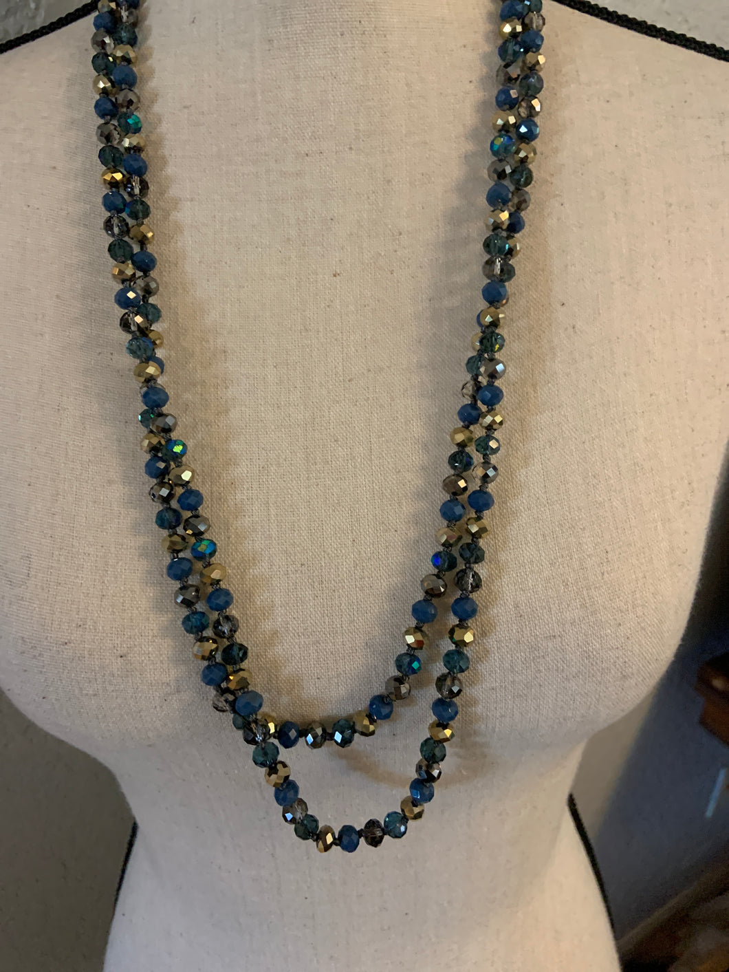 Blue and gold beads 1357666