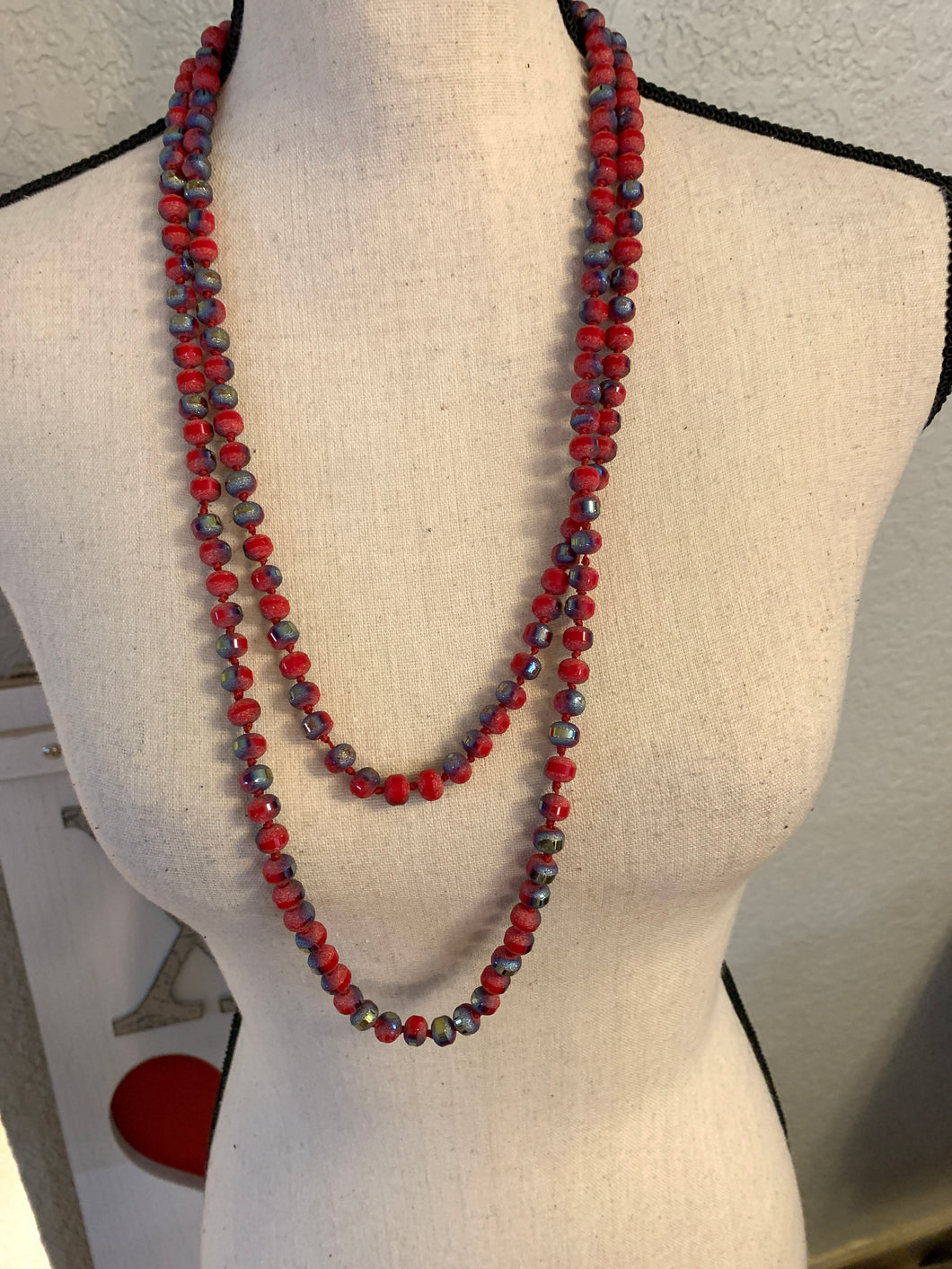 Candy necklace red/blue ombré