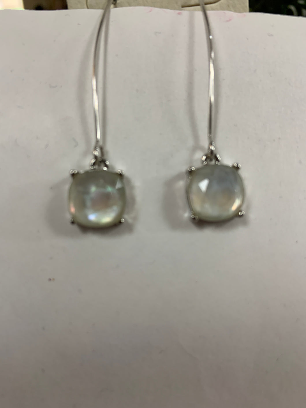 Cloudy threaded earrings silver