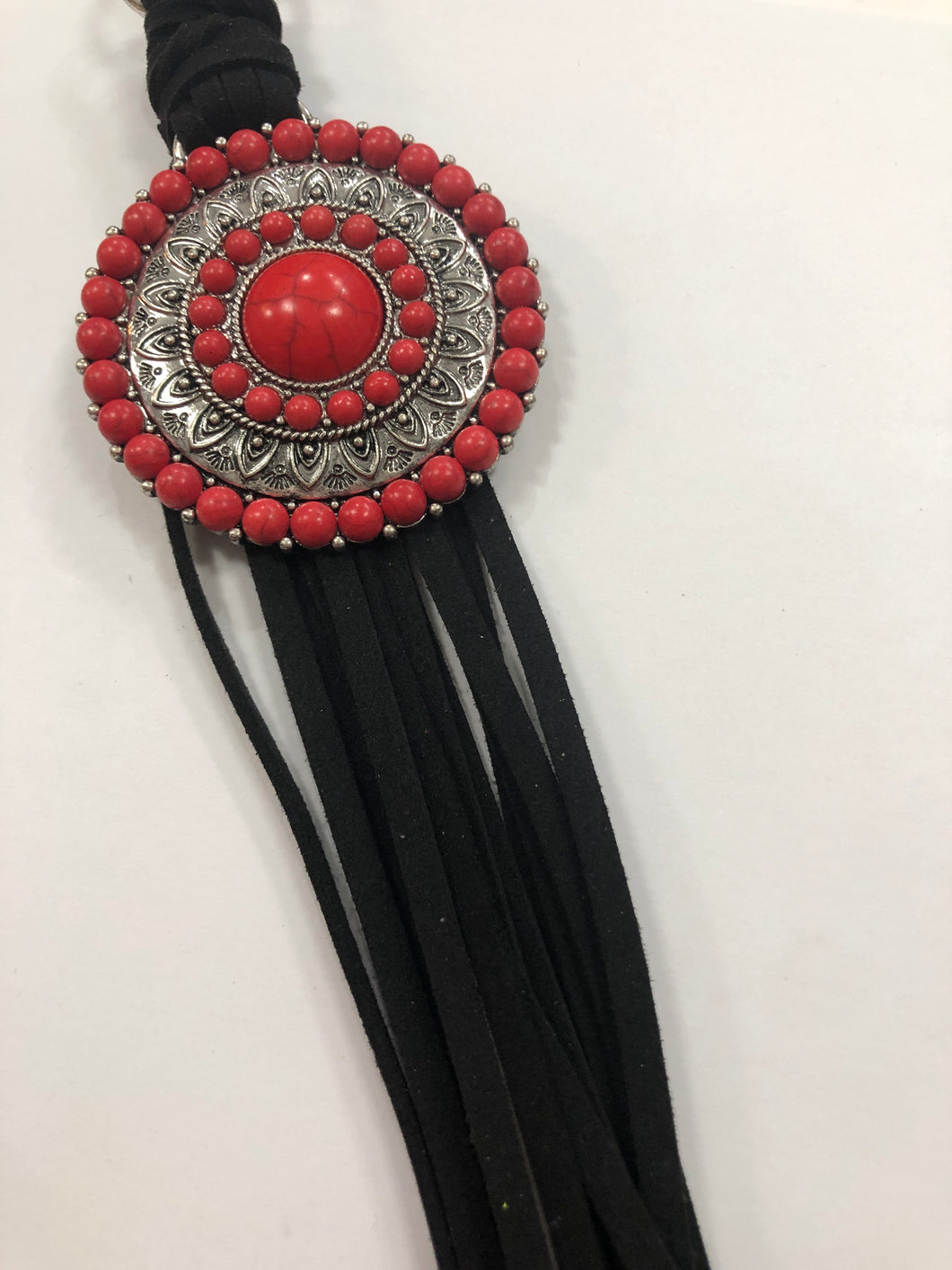 Black concho keychain