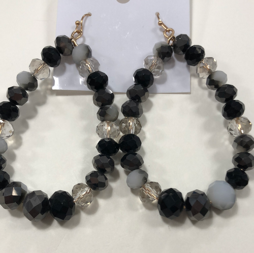 Black/grey ombré earrings