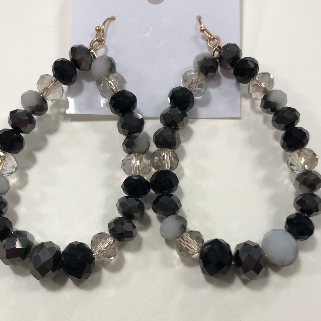 Black/grey ombré earrings