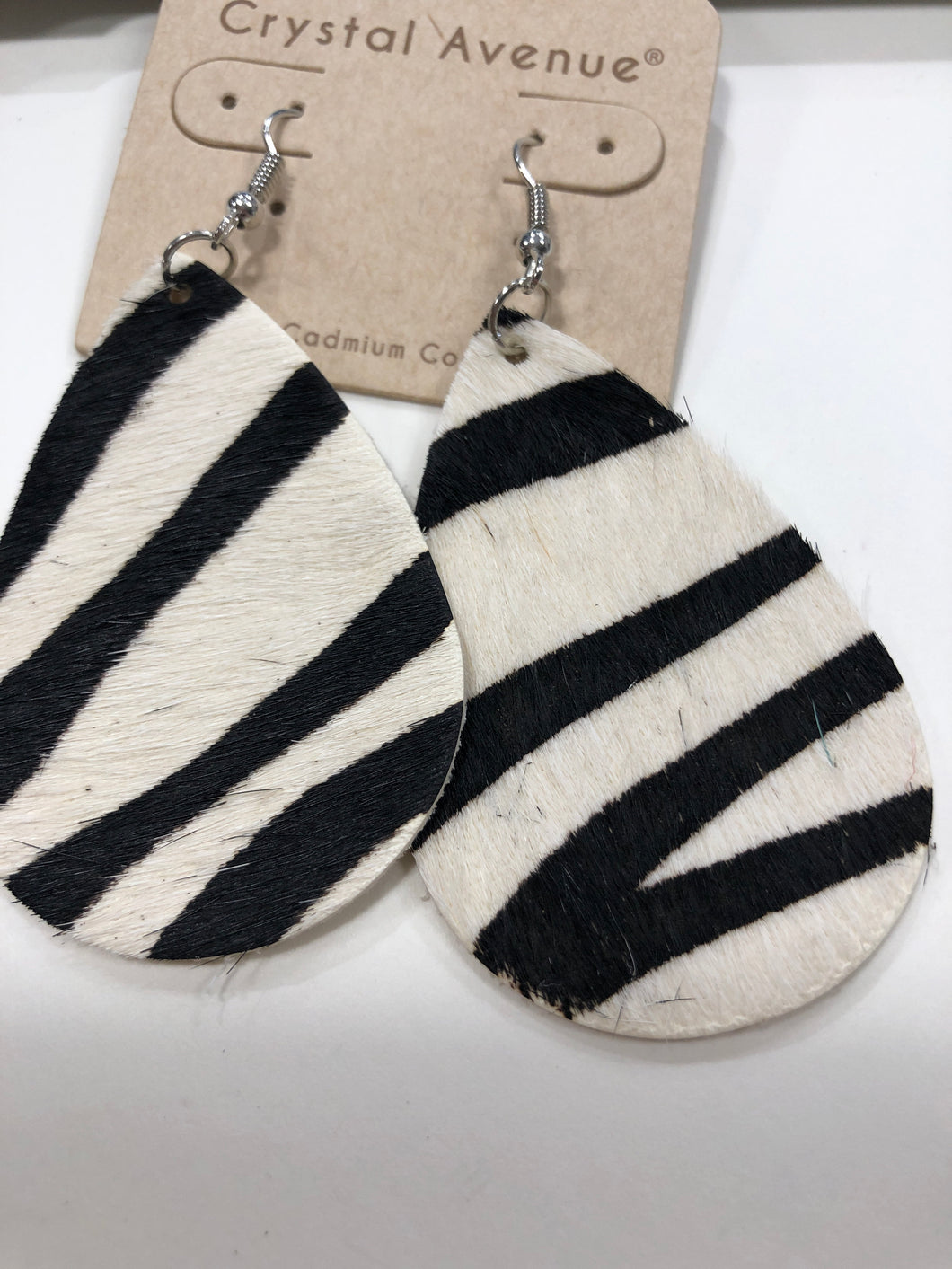 Zebra leather earrings