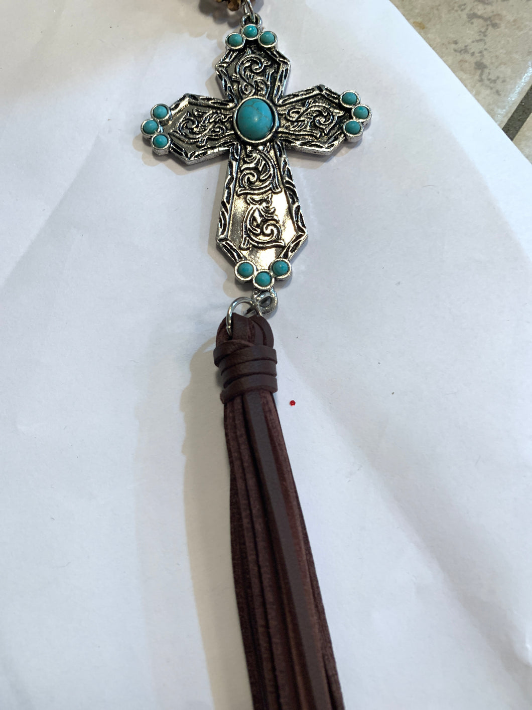 Cross tassel necklace