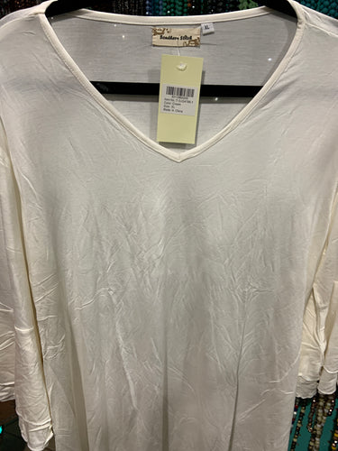 Cream rayon with bell sleeve top