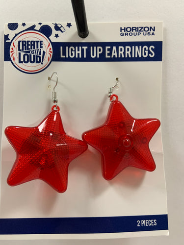 Light up earrings star shaped super lightweight