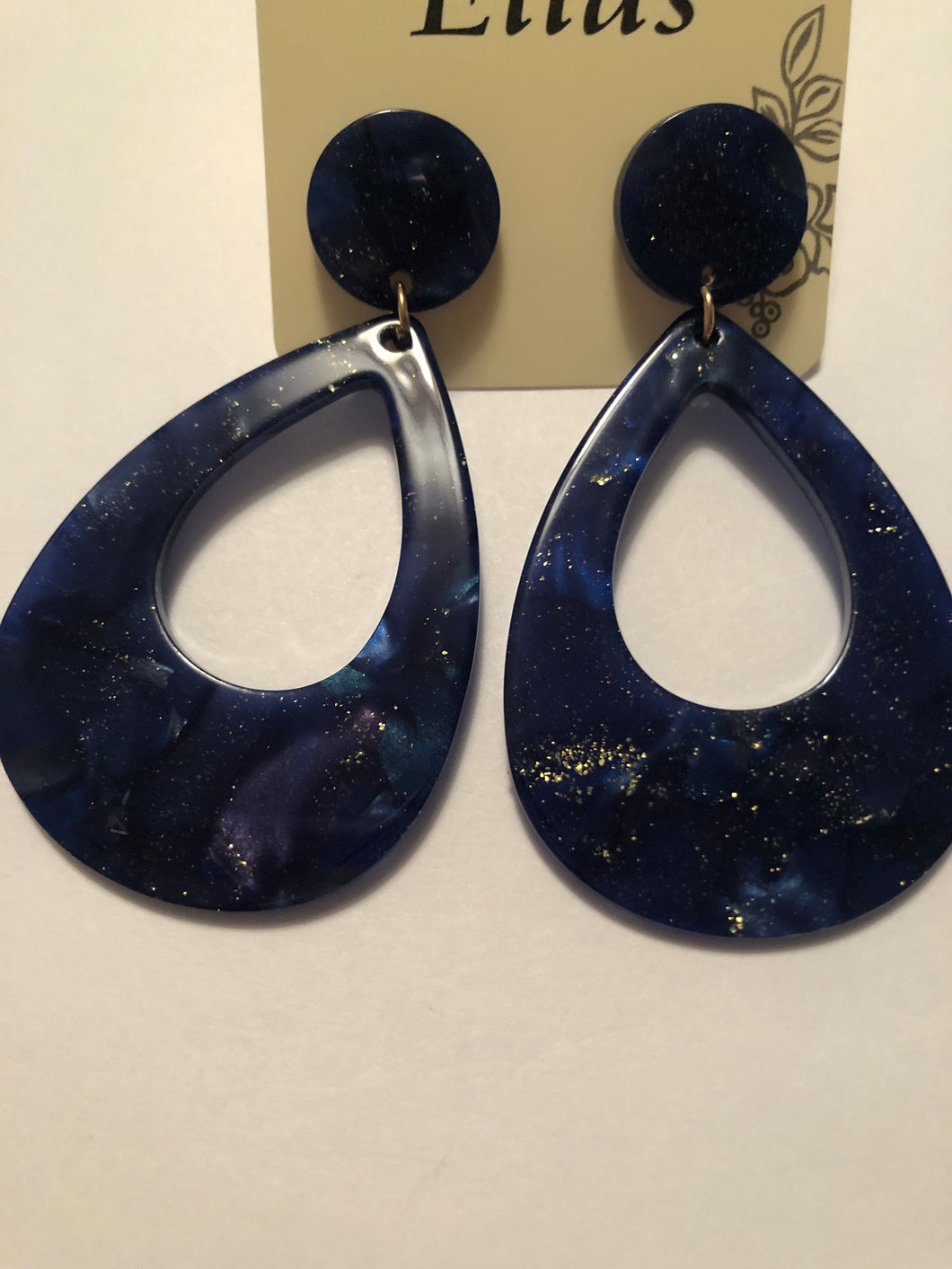 Earrings acrylic blue