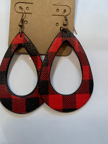Buffalo plaid teardrop earrings