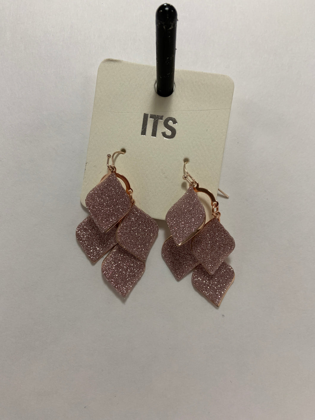 Pink hanging sparkle earrings
