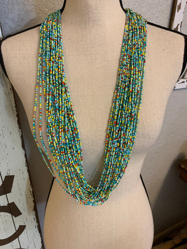 Multi colored beaded necklace