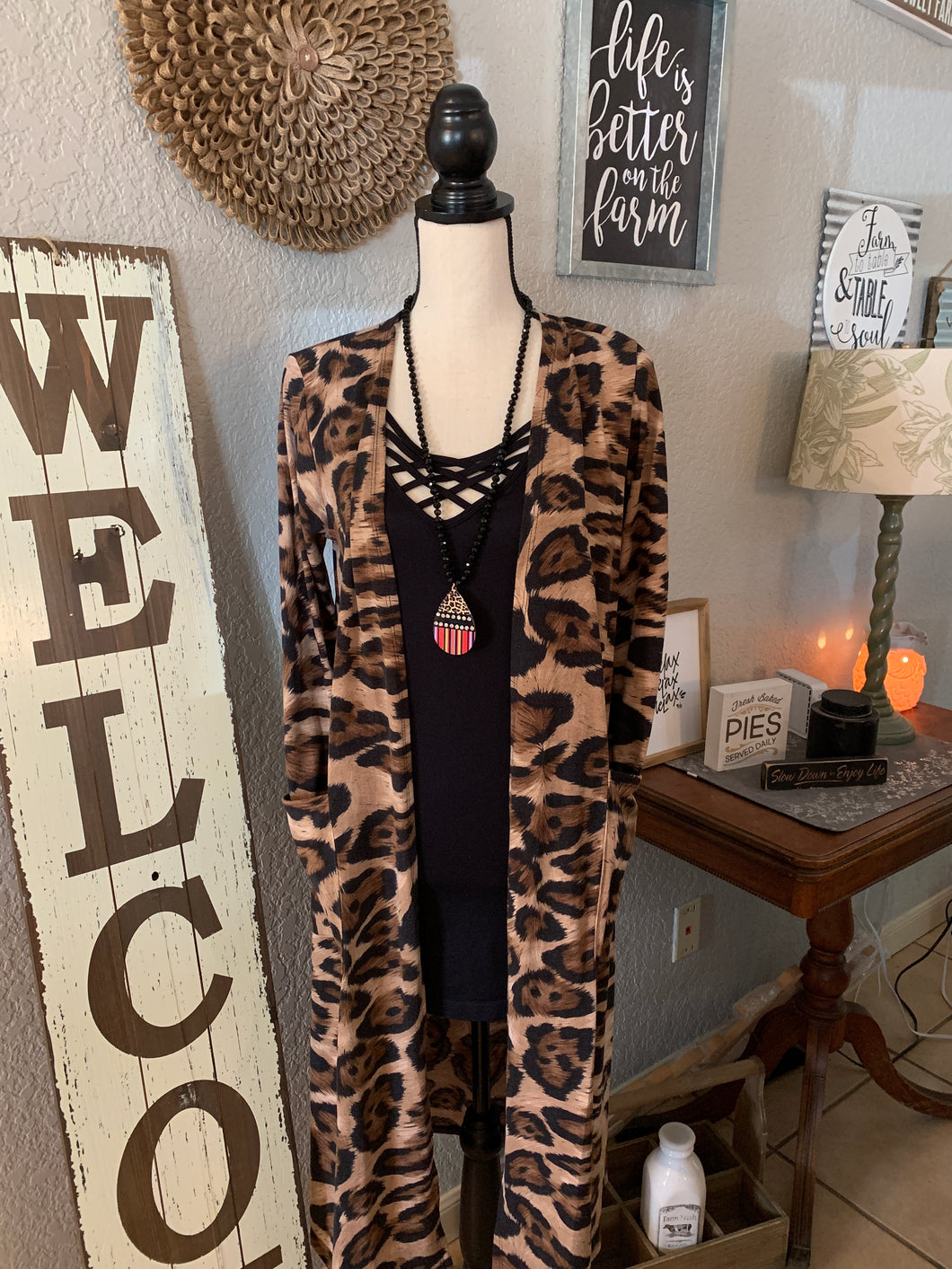 Kimono long sleeve animal print