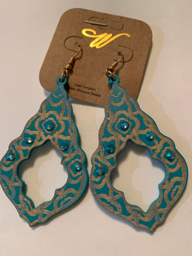 Earrings turquoise bling