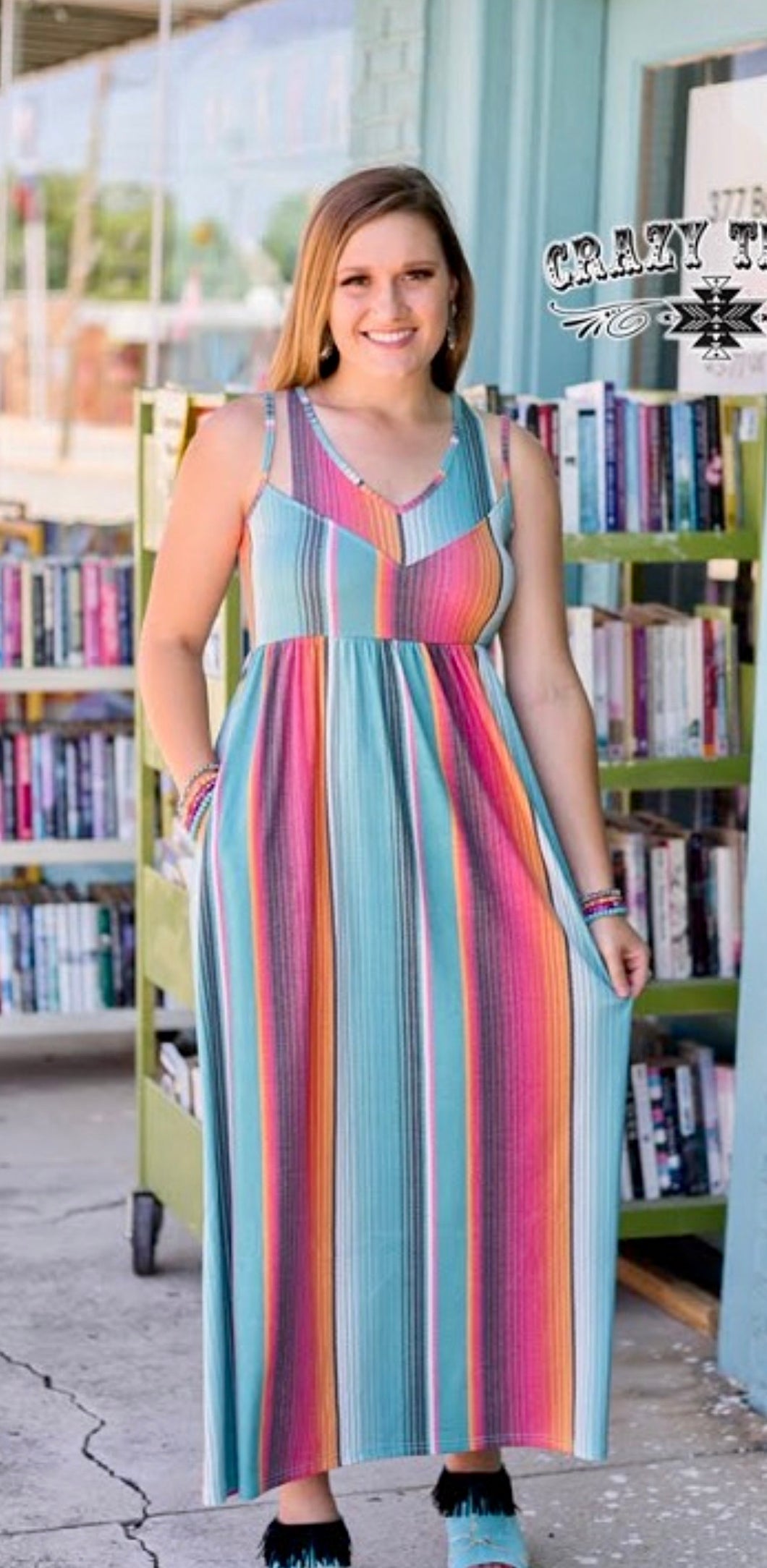 Serape tank maxi dress