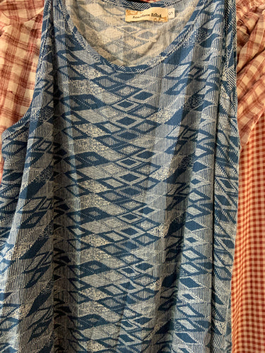 Tank top blue jacquard