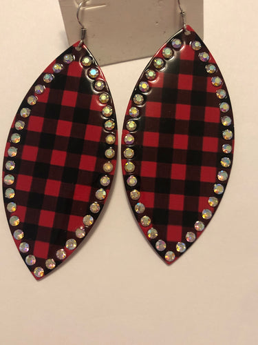 Buffalo plaid earrings 123