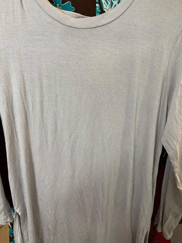 Gray round top with slit up the side