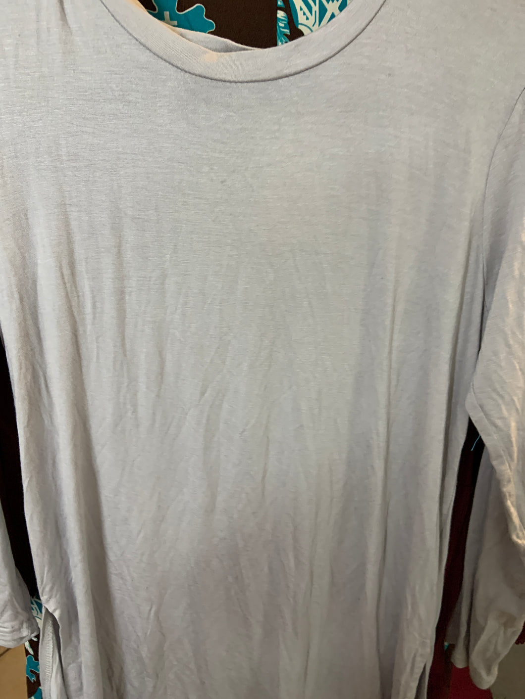 Gray round top with slit up the side