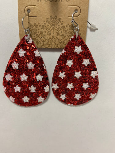 Red star bring the teardrop earrings