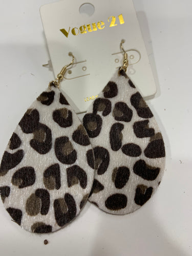 Leopard print teardrop earrings
