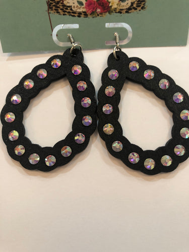 Black wood earrings
