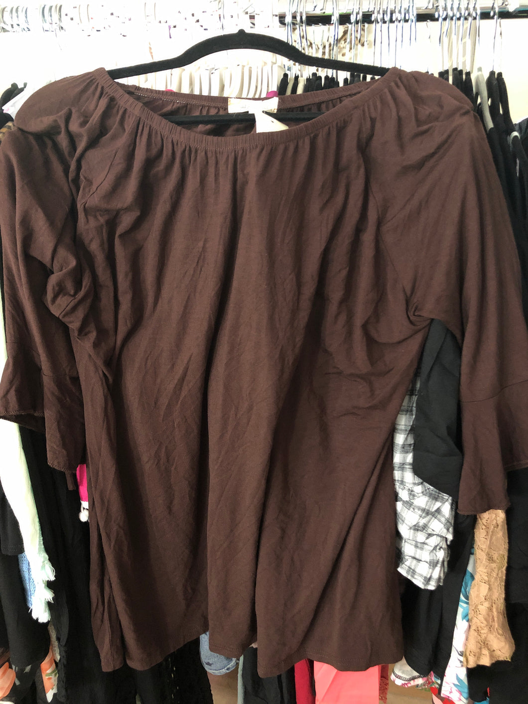 Brown top with bell sleeves