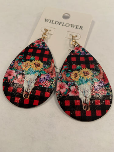 bull skull earrings346