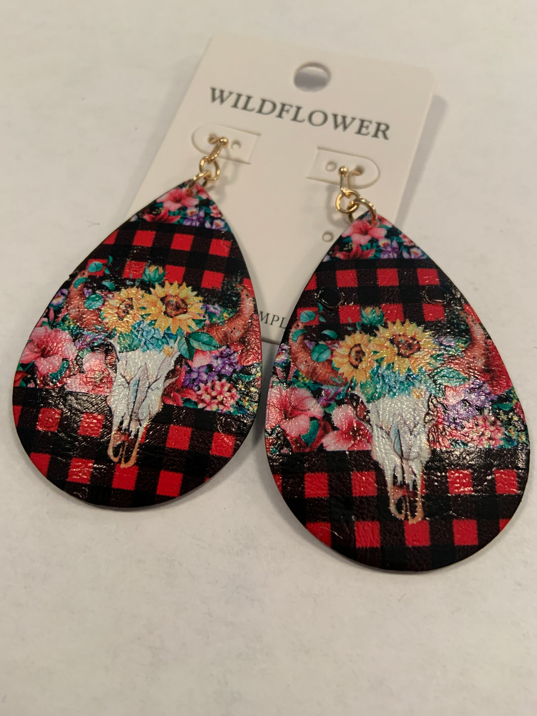 bull skull earrings346