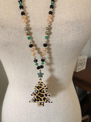 Leopard tree necklace