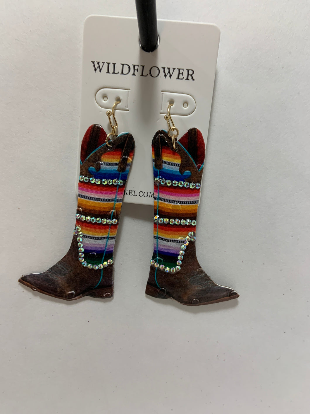 Sarape  boots leather earrings
