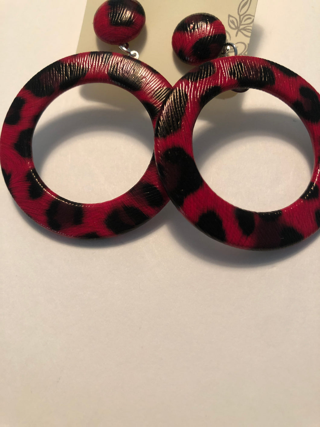 Earrings red animal