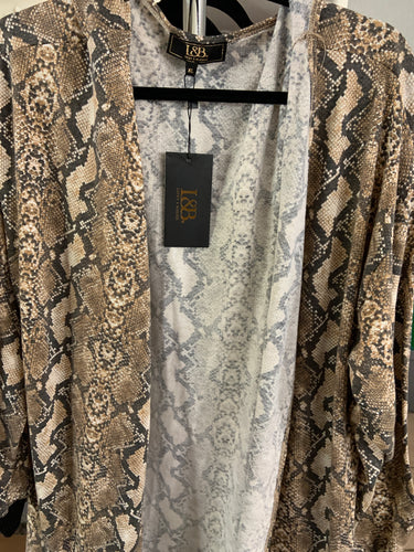 Python Kimono  with cuffs leaves